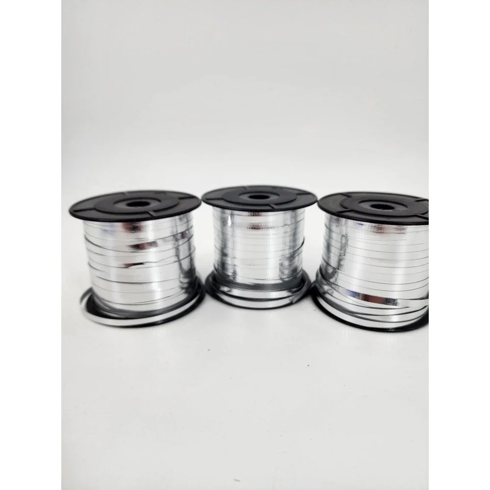 6 Pack Metallic Curling Ribbon Spools Royal Blue and Silver Gift Wrap Balloon